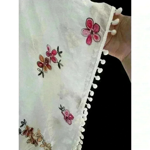 Pool To Party Embroidered Floral Kimono Swimsuit Coverup Subtle Luxury OS - Picture 13 of 13